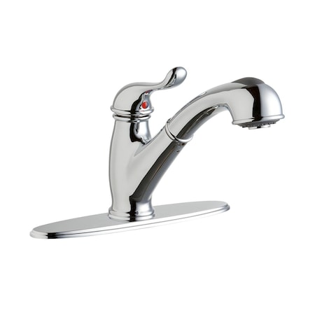 Elkay Single Hole Deck Mount Everyday Kitchen Faucet W/Lever Handle And Pull-Out Spray Chrome LK4000CR